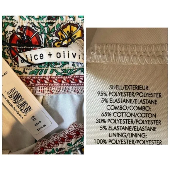 Alice + Olivia NYC Floral Slim Jogger Trouser Pant